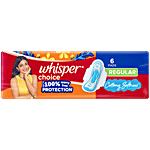 Whisper Choice Regular Pads With Cottony Softness - Worry Free Protection 6 pcs 