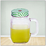 Yera Mason Jar With Lid - Transparent 440 ml (1 pc)