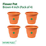 Natures Plus Flower Pot 40 - Brown, Durable, Longlasting 4 pcs