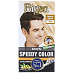 Bigen Mens Speedy Hair Colour With Olive Oil & Taurine - Medium Brown 105, No Ammonia, Japans No 1 80 g