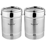 Segovia Stainless Steel Canister/Container - See Through Lid, Airtight, Silver 1 L (Set of 2)