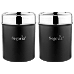 Segovia Stainless Steel Canister/Container - See Through Lid, Airtight, Black 1 L (Set of 2)