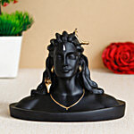 eCraftIndia Black Adiyogi Lord Shiva Handcrafted Polyresin Figurine 1 pc