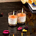 eCraftIndia Glass Wax Candle - Vanilla Flavour Scent, Decorative, Christmas Candles, 4.97x4.97x5.99 cm 2 pcs