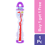 MAXI Twisty Junior Toothbrush - With Comfortable Grip, Soft Bristles, 3+ Years 1 pc (Buy 1 Get 1 Free)