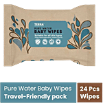 Terra Pure Water Baby Wipes - Soft, Non-Toxic, Travel-Friendly, For All Skin Types 24 pcs 