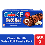 Britannia Cake Roll Yo - Choco Vanilla Swiss Roll Family Pack, Contains Egg 165 g 