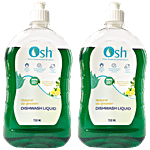 Osh Dishwash Liquid - 99% Natural & Plant Derived 750 ml (Pack of 2)