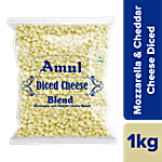 Amul Pizza Cheese Diced - Mozzarella & Cheddar Blend 1 kg (Pack of 12)