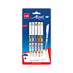 Cello Aqua Gel Pen - Blue & Black Inks 5 pcs