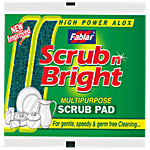 Fablas Scrub N Bright Multipurpose Scrub Pad - Tough On Stains, Gentle On Hands, 10x12.5 cm 3 pcs