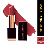 MyGlamm Hi-Shine Lipstick - Intense Colour, Smooth, Glossy, Manish Malhotra Beauty 4 g 08 Moroccan Red