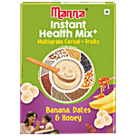 Manna Instant Health Mix+ - Multigrain Cereal & Fruits, Ready To Eat, No Preservatives 200 g