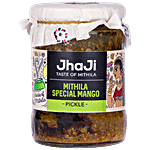 JhaJi  Mithila Special Mango Pickle - Tangy, Spicy, Sour 500 g 