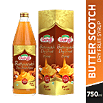 Jai Guruji Butterscotch Dry Fruit Syrup - Pure Indian Drink, Made With Natural Ingredients, Vegetarian 750 ml Glass Bottle