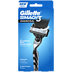 Gillette Mach3 Charcoal Shaving Razor for Men with New Enhanced Lubrastrip, 1Pc 1 pc