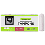 Pee Safe Biodegradable Tampons - Super Plus 16 pcs