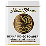 Pride Of India Hair Bloom - Herbal Henna & Indigo Mix Hair Color Powder w Gloves - Natural Brown 120 g (12 Sachet of 10g each)