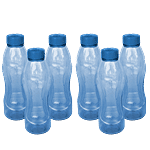 Princeware Daisy Pet Fridge Bottle - Plastic, Blue, Leak-proof, Durable 900 ml (Set of 6)