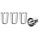 Omega Glass - Stainless Steel, Lightweight, Durable, Silver 250 ml (Set of 4)
