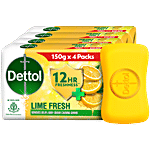 Dettol Lime Fresh Bathing Soap Bar With 12 Hr Freshness 600 g (4x150 g)