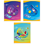 Navneet Youva Smart Practical Books - Hard Bound Cover, 1 Side Ruled & 1 Side Plain, 21.5 cm x 28 cm 144 Pages (Pack of 3)