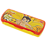 Pratap Pencil Box - Plastiic, Big Lock, Orange & Yellow, Chhota Bheem 1 pc