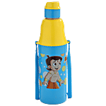 Pratap Pio M Chhota Bheem Water Bottle With Belt & Straw - Leakproof 500 ml