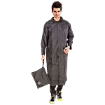 JBG Home Store Water Resistant Polyester Solid Raincoat - With Hood, Large, Black 1 pc