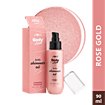 Plum BodyLovin’ Body Shimmer Oil - Rose Gold, Non-Greasy, Long-Lasting Shimmer, Deeply Moisturises 90 ml 