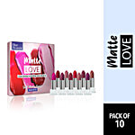 Blue Heaven Matte Love Mini Lipsticks - Assorted Shades, Long Lasting, Hydrating 13 g (Pack of 10)