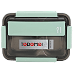 Tedemei Lunch Box - Stainless Steel Interior, 2 Compartment, Green 800 ml