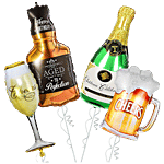 Party Propz Cheers Champagne Foil Balloons - For Birthday Decoration 4 pcs