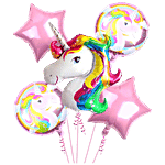 Party Propz Unicorn Foil Balloons Combo 5 pcs