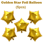 Party Propz Golden Star Foil Balloons 5 pcs