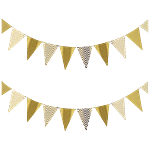 Party Propz Golden Paper Pennant Triangle Banner - For Birthday, Baby Shower Decoration 1 pc