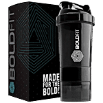 Boldfit Spider Gym Shaker with 2 Extra Compartments - Black 500 ml 