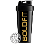 Boldfit Bold Gym Shaker/Sipper Water Bottle - Black 700 ml 