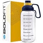 Boldfit Motivational Mega Gym Gallon Water Bottle - With Time Markers, Transparent 2 L