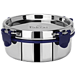 PddFalcon Stainless Steel Eco Nxt Container - Air-Tight, Silver & Blue 550 ml