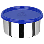 PddFalcon Stainless Steel Dura Container - Airtight, BPA Free Lid, Silver & Blue 550 ml