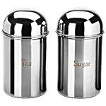 PddFalcon Stainless Steel Dome Canister - Silver, For Storage 750 ml