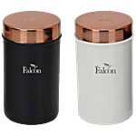 PddFalcon Stainless Steel Ultima Canister - Black & White, For Storage 750 ml (Set of 2)