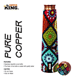 Mr.Copper King Pure Copper Meena Printed Water Bottle - Tower, Banaras Decor 1 L