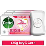 Dettol Skincare Moisturizing Beauty Bathing Soap Bar With 2x moisturisers 125 g (Pack of 4)