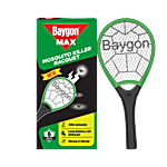 Baygon Mosquito Killer Racquet - Rechargeable, With LED Light, Black & Green 1 pc