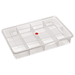 Nakoda Jewellery Items Container Multipurpose - 8 Partition/Grid, Transparent 1 pc