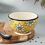 bb home Earth Serving/ Mixing Bowl - Handcrafted Ceramic, Summer Yellow 700 ml