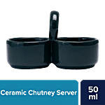 bb home Earth Pickle/ Chutney Server, Hand Crafted Ceramic, Royal Green 50 ml