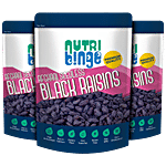Nutri Binge Afghani Seedless Black Raisins 200 g (Pack of 3)